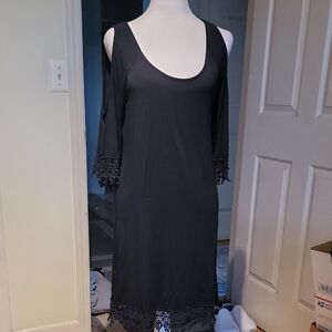 Shop The Trends Elegant Black Cold Shoulder Dress